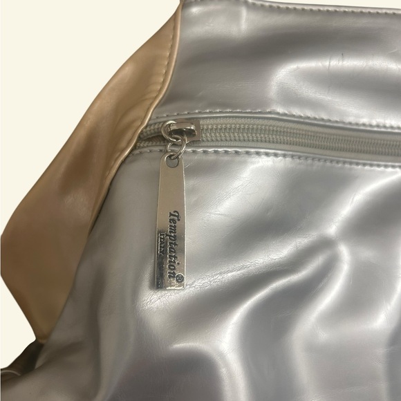 Temptation Italy Beige and Silver Rose shaped Women's Handbag - Picture 2 of 2